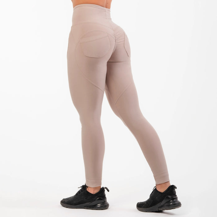 NEBBIA High Waist Bubble Butt Lifting Pants/Träningstights, cream