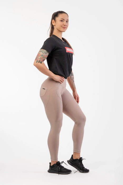 NEBBIA High Waist Bubble Butt Lifting Pants/Träningstights, cream