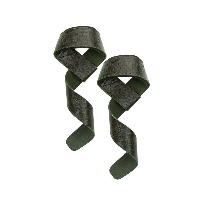C.P. Sports Padded Leather Lifting Straps, black