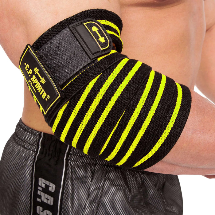 C.P. Sports Elbow Wraps Pro 1,3 m, black/yellow