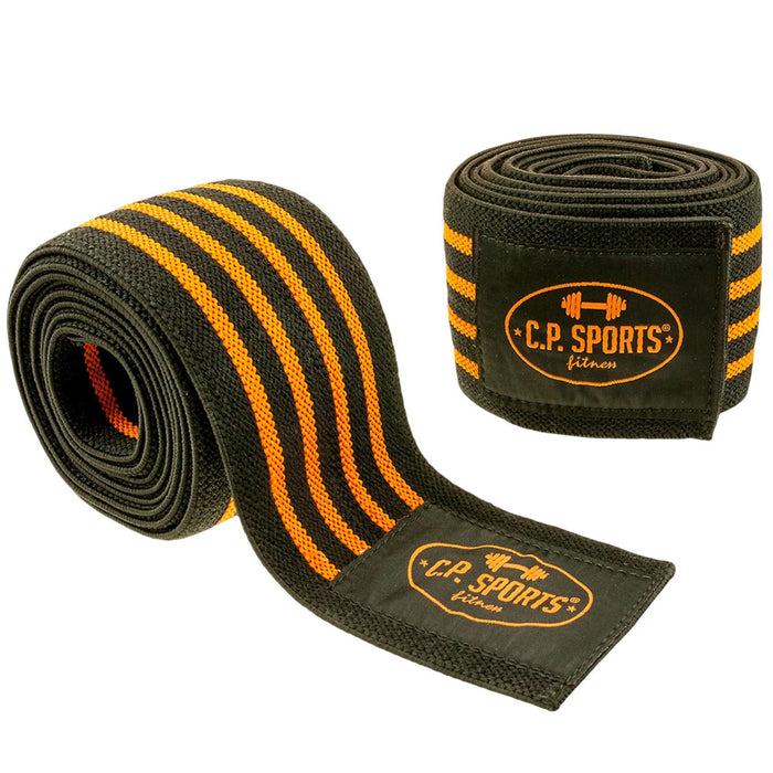C.P. Sports Knee Wraps, black/orange, 2 m