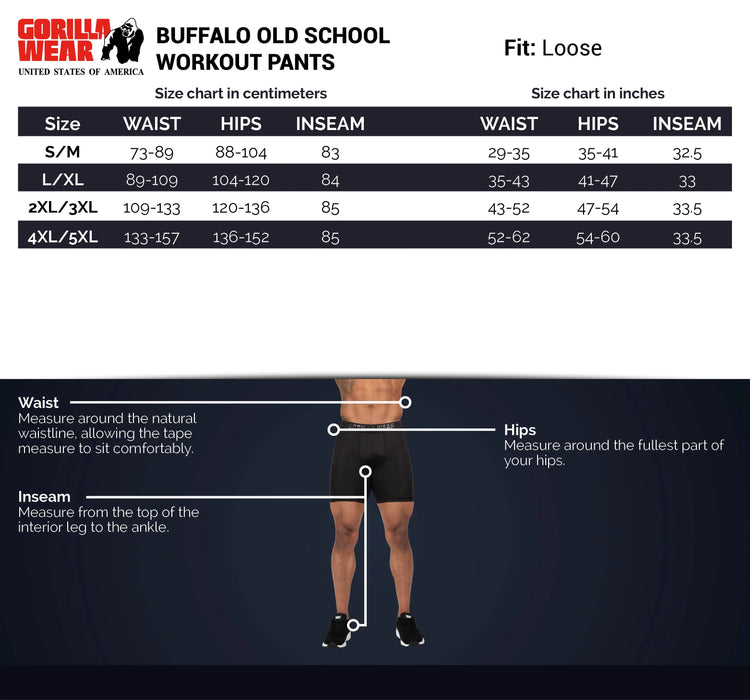 Gorilla Wear Buffalo Old School Workout Pants/Träningsbyxor, black/red