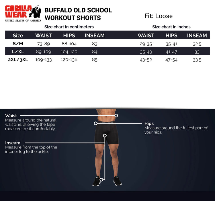 Gorilla Wear Buffalo Old School Workout Shorts/träningsshorts, black/red