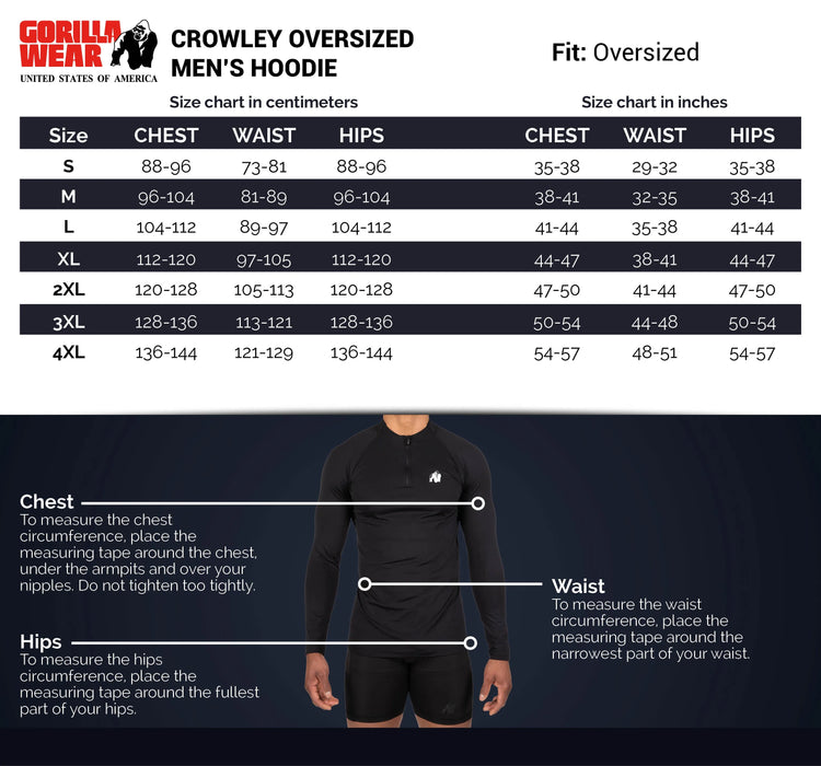 Gorilla Wear Crowley Oversized Men's Hoodie, black