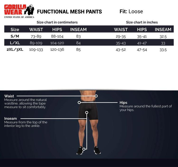 Gorilla Wear Functional Mesh Pants/Träningsbyxor, black/red