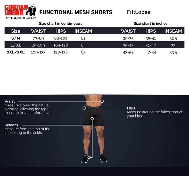 Gorilla Wear Functional Mesh Shorts/träningsshorts, black/red