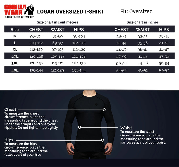 Gorilla Wear Logan Oversized T-Shirt, beige/blue