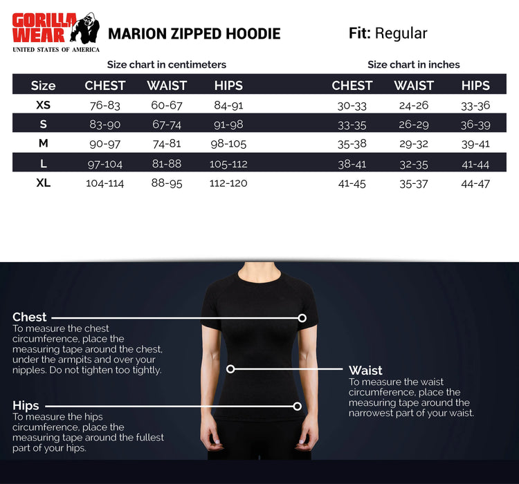 Gorilla Wear Marion Zipped Hoodie, black