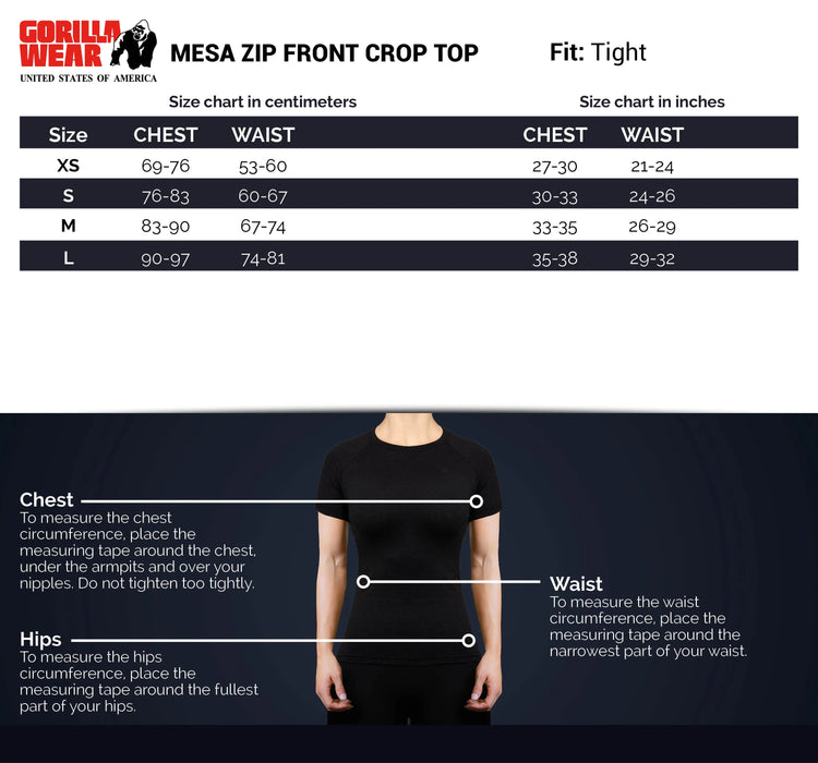 Gorilla wear Mesa Zip Front Crop Top/träningstopp, burgundy red