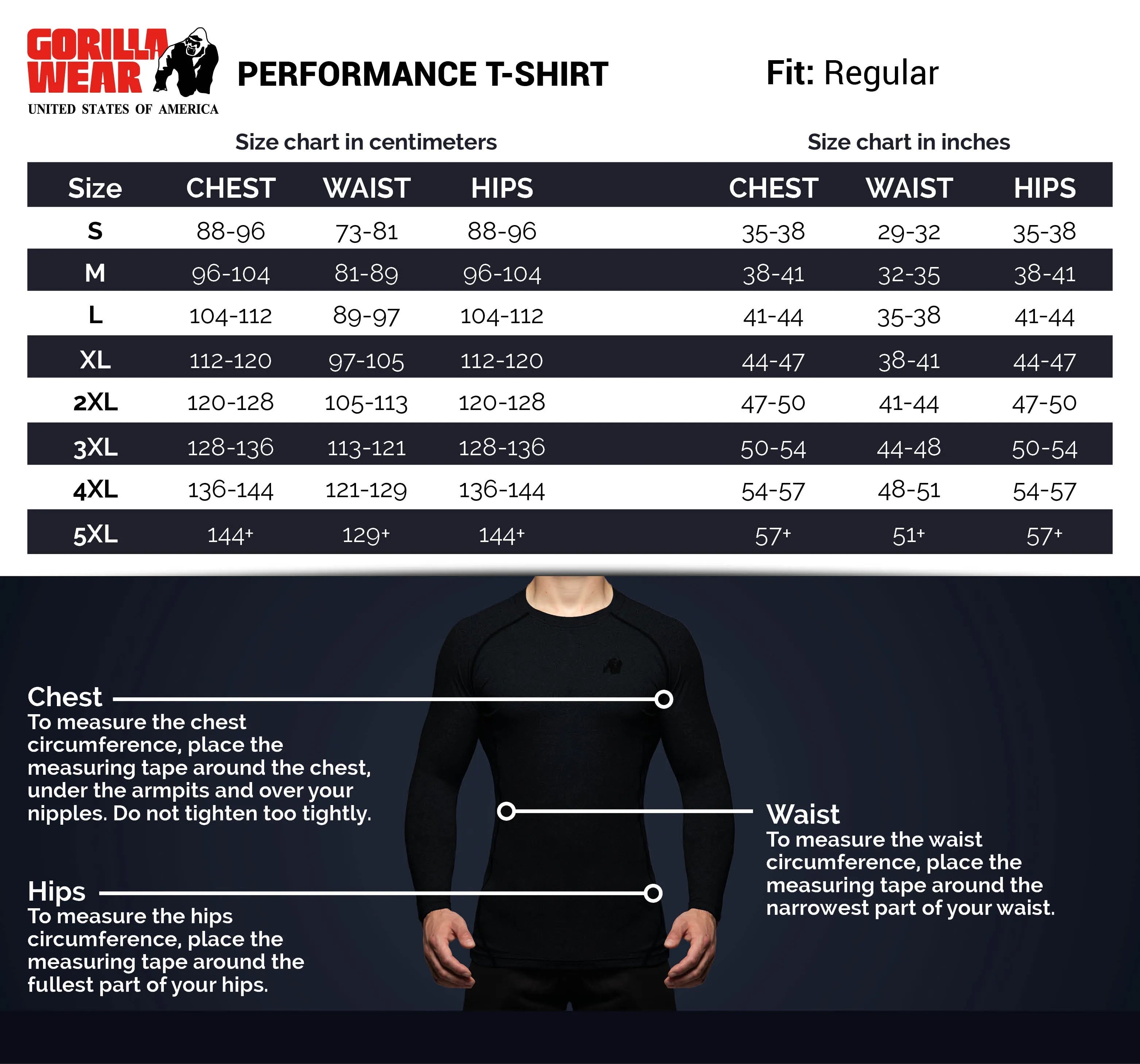 Gorilla Wear Performance T-Shirt, black/grey