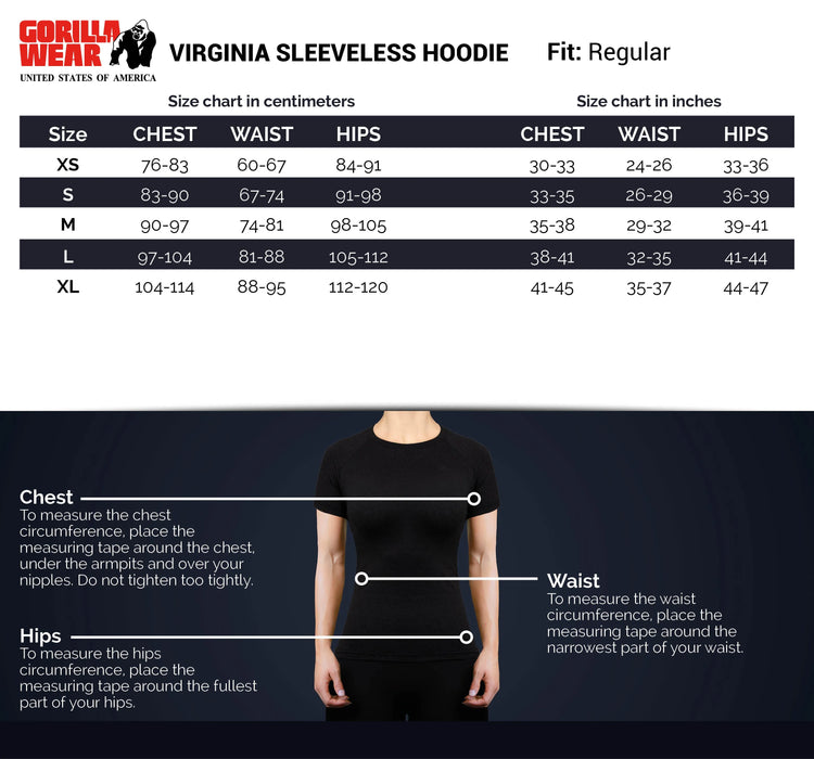 Gorilla Wear Virginia Sleeveless Hoodie, black